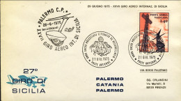 Vaticano-1975 Per Il 27^ Giro Di Sicilia Palermo Catania Palermo Del 28 Giugno - Airmail