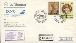 Vaticano-1974 I^volo Lufthansa LH 644 Roma Bangkok Del 14 Gennaio (40 Pezzi Tras - Airmail