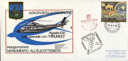 Vaticano-1974 Inaugurazione Monumento All'elicotterista Volo Speciale Con Elicot - Luftpost