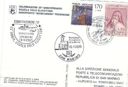 Vaticano-1985 Cartolina Celebrazioni 25^ Anniversario Scuola Volo Elicotteri,bol - Posta Aerea