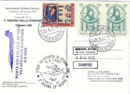 1985-Vaticano Cartolina Dell'aeronautica Militare Italiana 3 Raduno Delle Stregh - Aéreo