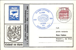 1984-Germania Cartolina Postale Commemorativa Del 25^ Anniversario Volo Lufthans - Andere & Zonder Classificatie