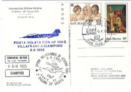 1985-San Marino Aerogramma Cartolina Dell'aeronautica Militare Italiana 3 Raduno - Poste Aérienne