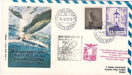 Vaticano-1972 30 Anniv.battaglia Di Pantelleria Volo Speciale Pantelleria Bologn - Poste Aérienne