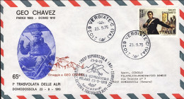 1975-Geo Chavez, Cachet Briga Domodossola Milano Celebrazioni 65 Anniversario Tr - 1971-80: Marcophilia