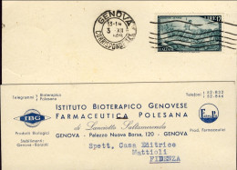 1948-cartolina Commerciale Affr. L.12 Risorgimento Isolato - 1946-60: Poststempel