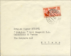1949-L.20 XIII^fiera Di Bari Isolato Su Lettera Cat.Sassone Euro 70 - 1946-60: Poststempel