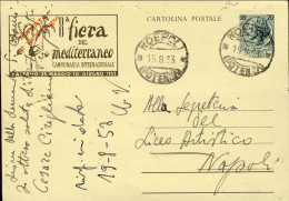 1954-cartolina Postale L.20 VIII^fiera Del Mediterraneo Campionaria Internaziona - Postwaardestukken