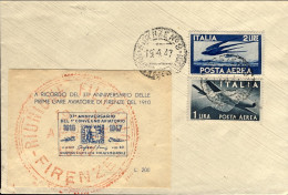 1947-raro Foglietto Erinnofilo Per 37 Anniversario Delle Prime Gare Aviatorie Di - 1946-60: Poststempel