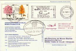 1981-San Marino Aerogramma Cartolina Commemorativa Per Il 50 Anniversario Della  - Luftpost