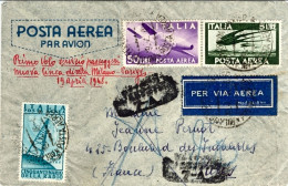 1948-I^volo A.L.I. Milano Parigi Del19 Aprile, Primo Servizio Passeggeri Aereo D - Poste Aérienne