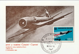 1981-cartolina Illustrata Giornata Dell'aerofilatelia Meda 81 Dell'8 Dicembre - Airmail