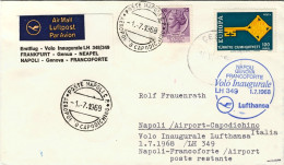 1968-Turchia/Italia I^volo Lufthansa Napoli-Francoforte Del 1 Luglio Non Catalog - Covers & Documents