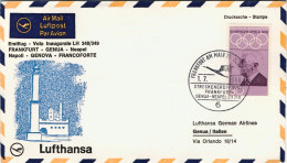 1968-Germania I^volo Lufthansa Francoforte-Genova Del 1 Luglio - Storia Postale