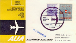 1964-Autriche Osterreich Austria I^volo Caravelle Vienna Roma Del 1 Aprile - Autres & Non Classés