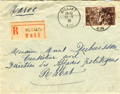 1938-France Francia Busta Raccomandata Diretta In Marocco Affrancata 2,15fr. Min - Briefe U. Dokumente