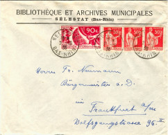 1936-France Francia Busta Affrancata Anche Con Il 90c. Esposizione Internazional - Briefe U. Dokumente