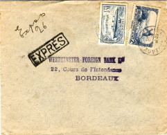 1936-France Francia Busta Espresso Affrancata Anche Col 1,50fr.Normandie Azzurro - Storia Postale