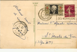 1935-Francia Cartolina Augurale Bonne Annee Affrancata 20c. Seminatrice + Vignet - Covers & Documents