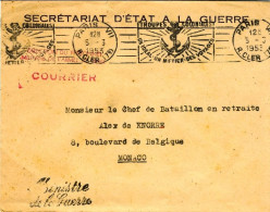 1953-France Francia Busta In Franchigia Secretariat D'etat A La Guerre Con Annul - Brieven En Documenten