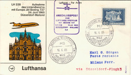 1965-Danimarca I^volo Lufthansa LH 338 Dusseldorf Milano Del 24 Giugno, 20 Pezzi - Luchtpostzegels