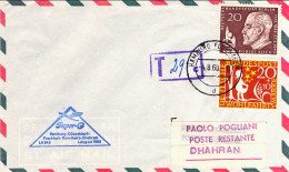 1960-Germania Lufthansa I^volo LH 646 Amburgo-Dhaharan Del 4 Agosto Bollo Triang - Storia Postale