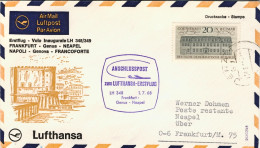 1968-Germania DDR I^volo Lufthansa LH 348 Francoforte Napoli Del 1 Luglio Parten - Briefe U. Dokumente
