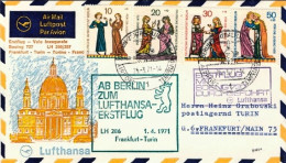 1971-Germany Germania Berlino I^volo Lufthansa LH 286 Francoforte Torino Del 1 A - Briefe U. Dokumente