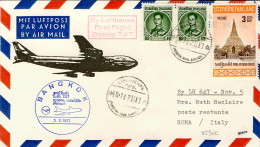 1971-Thailandia Cat.Pellegrini N.2413 Euro190, I^volo Lufthansa Bangkok Roma Boe - Thaïlande