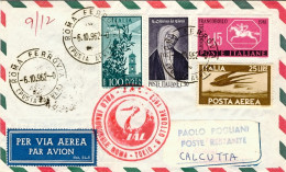 1962-I^volo Della J.A.L. Roma Calcutta Del 6 Ottobre Sulla Nuova Rotta Della Set - 1961-70: Marcophilia