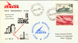 1972-Itavia I^volo IH 781 Bergamo Napoli Del 28 Giugno - Poste Aérienne