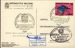 1973-50^ Fondazione Aeronautica Militare Con Bollo Dispaccio Aereo Straordinario - Airmail