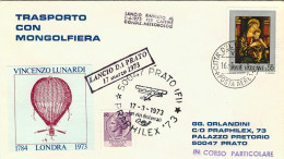 Vaticano-1973 Trasporto Con Mongolfiera Per Praphilex '73 Lancio Da Prato Del 17 - Airmail