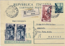 1953-cartolina Postale L.20 Chlorodont Con Affrancatura Aggiunta Tariffa Raccoma - 1946-60: Poststempel