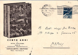 1948-cartolina Con Illustrazione Pubblicitaria "Cento Anni Di Vita Italiana Di C - 1946-60: Poststempel