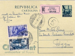 1953-cartolina Postale L.20 Chlorodont Con Affrancatura Aggiunta Tariffa Raccoma - 1946-60: Poststempel