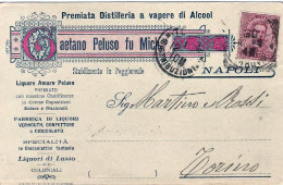 1899-cartolina Con Intestazione Pubblicitaria Ditta Peluso Premiata Distilleria  - Marcophilie