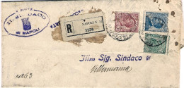 1920-affrancatura Tricolore Leoni + Michetti Su Piego Comunale Raccomandato Dire - Poststempel