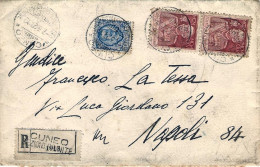 1927-busta Due Porti Raccomandata Affrancata L.1,25 Floreale + Coppia 60c. Giubi - Poststempel