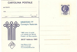 1980-cartolina Postale Nuova L.120 Ministero PT Convegno Nazionale Prima Tiratur - Ganzsachen