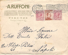 1921-busta Con Intestazione Pubblicitaria E Bella Affrancatura Leoni Michetti,fi - Marcophilie
