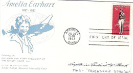 1963-U.S.A. Fdc 8c.Amelia Earhart Con Al Verso Bollo "questa Busta è Giunta A Ro - 1961-1970