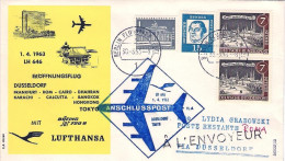 1963-Germania Berlino Lufthansa I^volo Dusseldorf Roma (50 Pezzi Trasportati) - Storia Postale