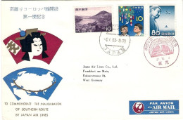 1962-Giappone Japan Ufficiale Della JAL "nuova Rotta Della Seta" Tokyo Francofor - Other & Unclassified