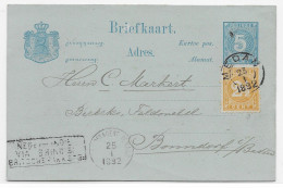 Ned. Ind. 1890, Briefkaart G10 Naar Baden – Postagent, Britsche Pakket(SN 3096) - Netherlands Indies