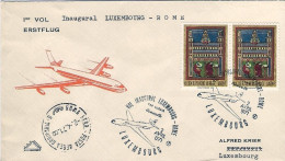 1971-Luxembourg Lussemburgo I^volo Luxair Caravelle Lussemburgo Roma Del 2 April - Lettres & Documents