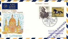 1971-Germania Berlino I^volo Lufthansa LH 287 Francoforte Torino Del 1 Aprile (1 - Lettres & Documents