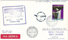 Vaticano-1971 I^volo Lufthansa LH 374 Monaco Sofia Del 1 Aprile - Airmail