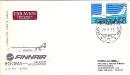 1977-San Marino Aerogramma Finnair Volo Speciale Roma Helsinki Con AY 866 Del 3  - Luftpost