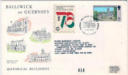 1976-Guernsey Dispaccio Aereo Speciale Guernsey Londra Con Volo Viscount E Londr - Guernesey